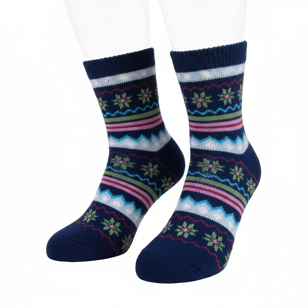 Snow Flakes Pure Wool Warm Socks