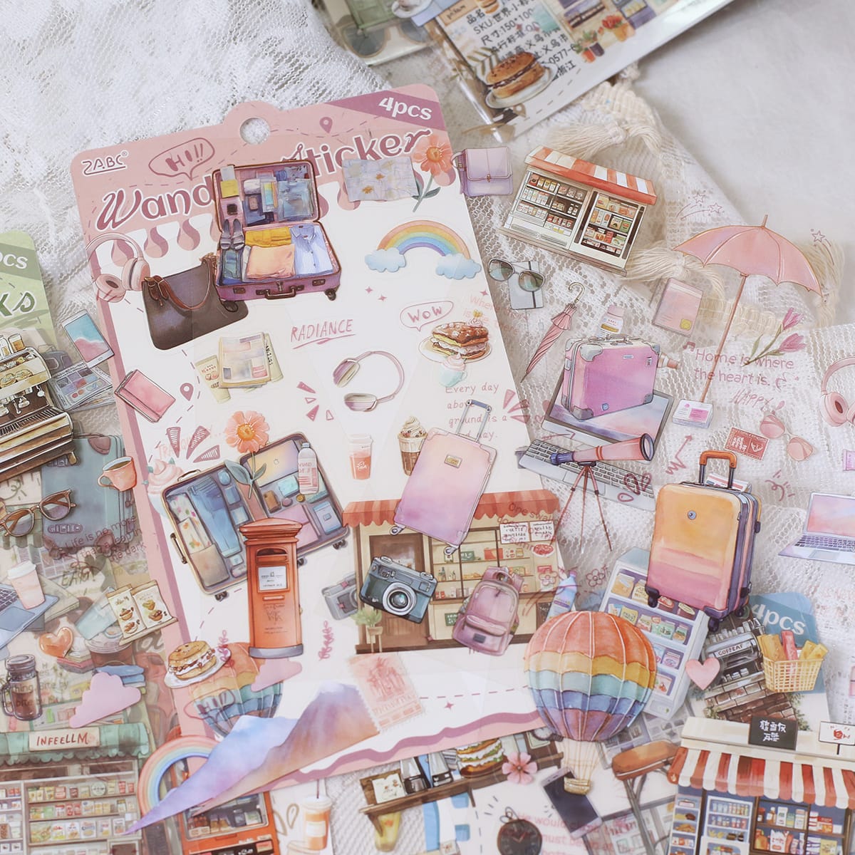 Travel Funky Stickers Pack | 4 Sheets