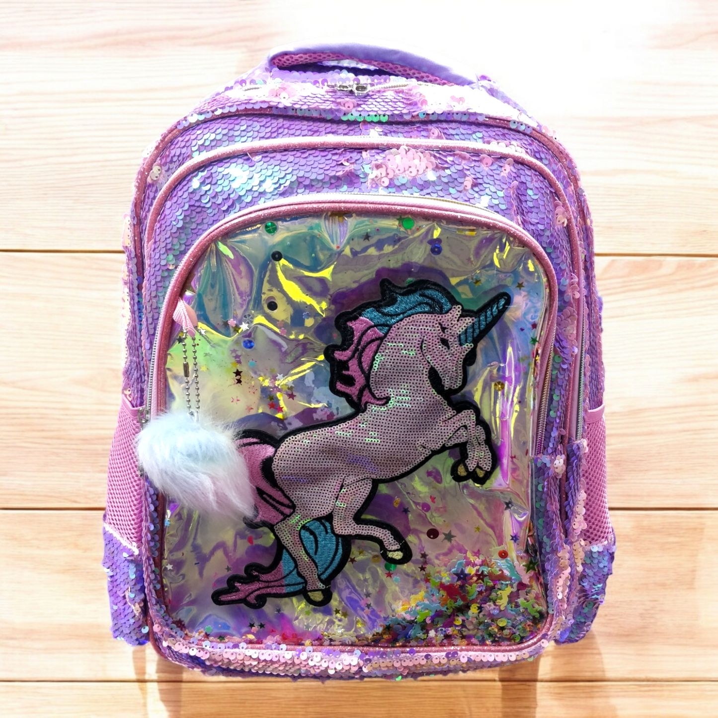 Unicorn Sequins Confetti School Bag