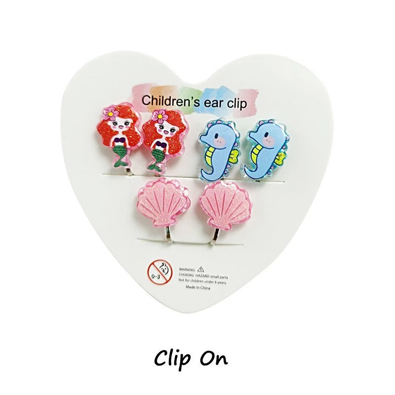 Kawaii Clip On Earings For Little Girls
