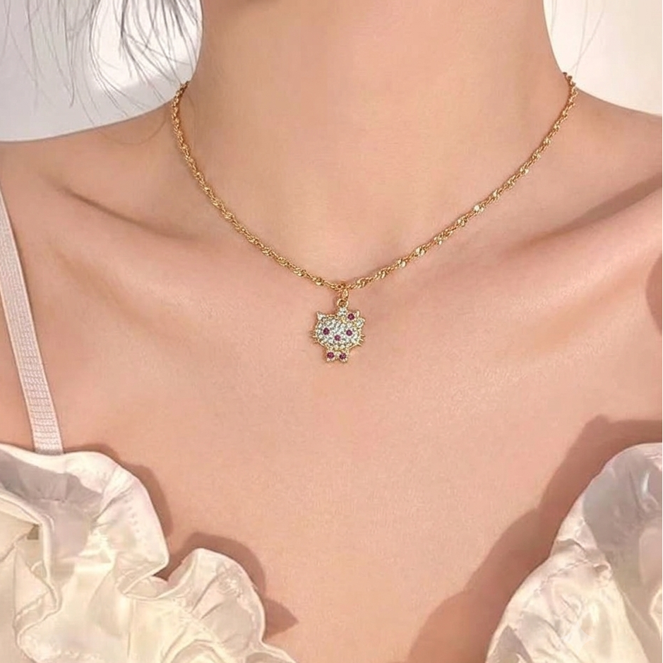 Hello Kitty 18 Karat Gold Plated Kids Necklace
