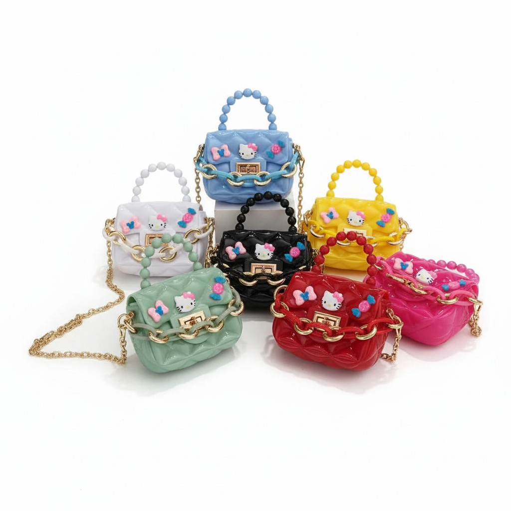 Mini Quilted Beaded Chain Crossbody Bag