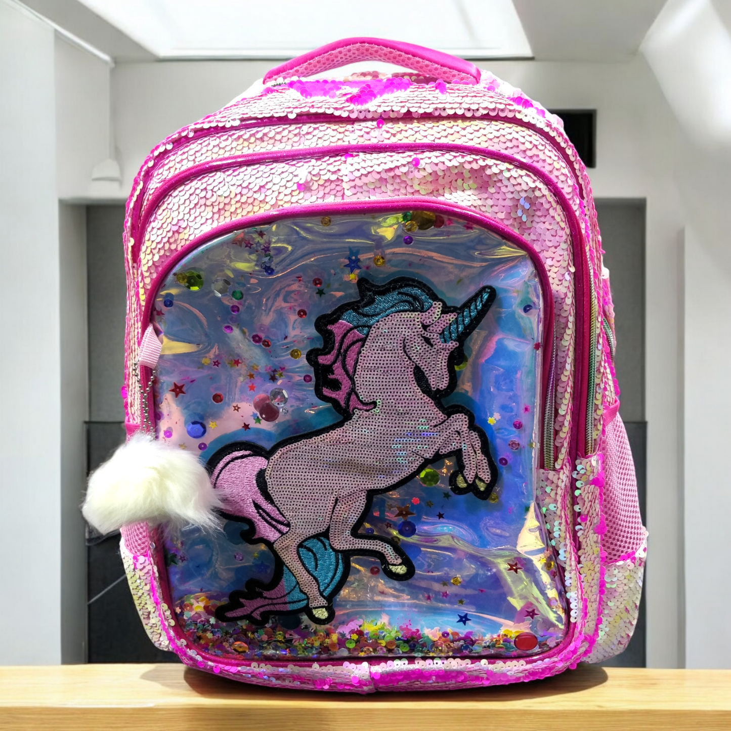 Unicorn Sequins Confetti School Bag