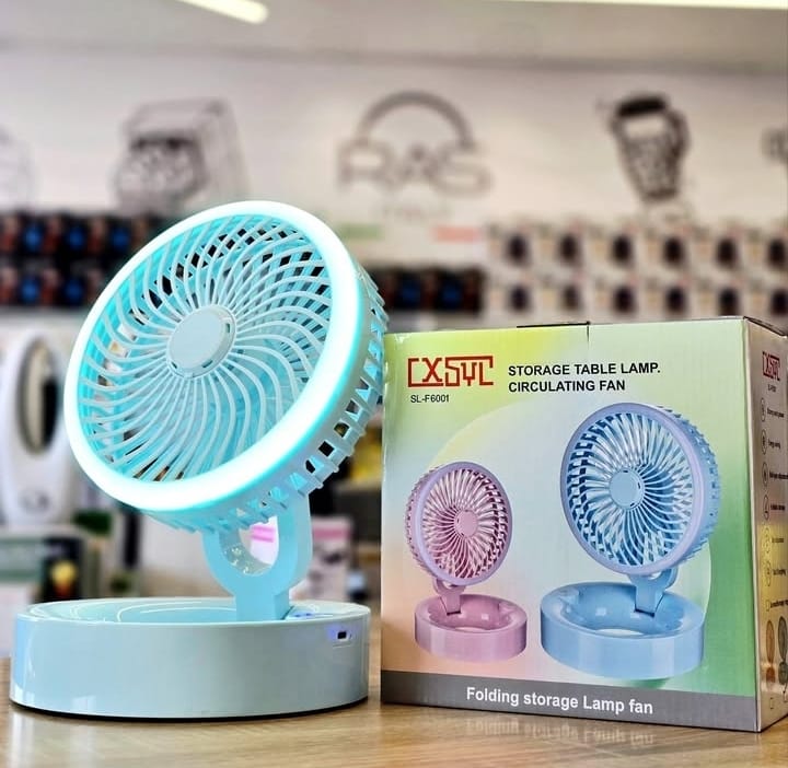 Folding Storage Table Fan With Lamp