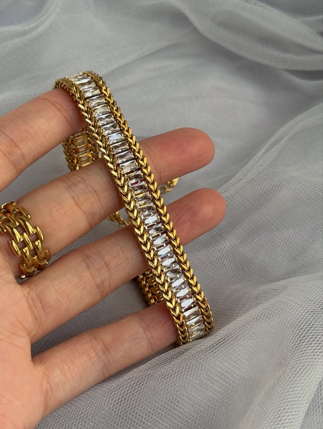 Luxury Crystal Stainless Steel Bracelet for Women
