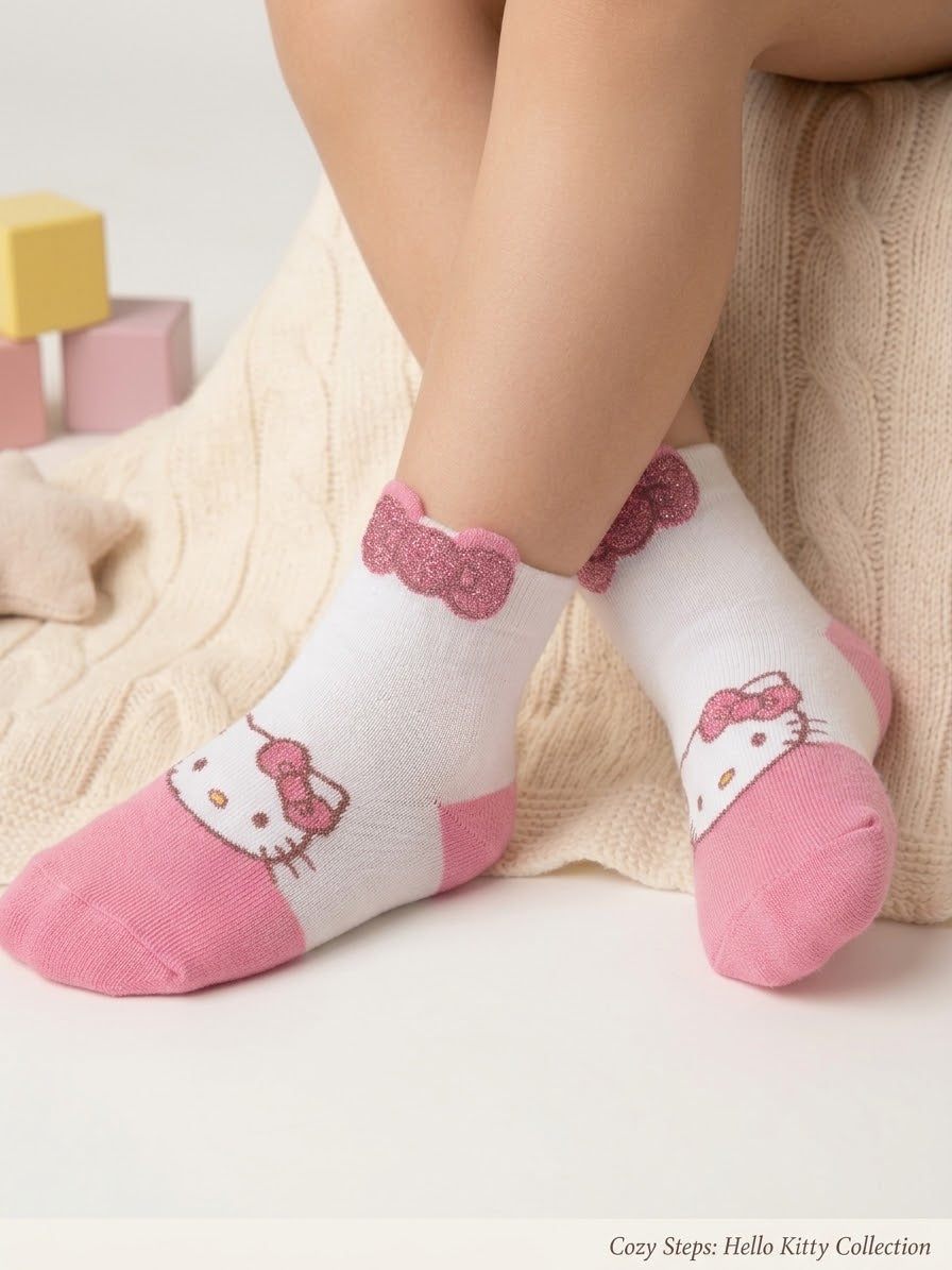 Hello Kitty Cartoon Socks – Cute, Soft & Stylish (3 to 6 years)