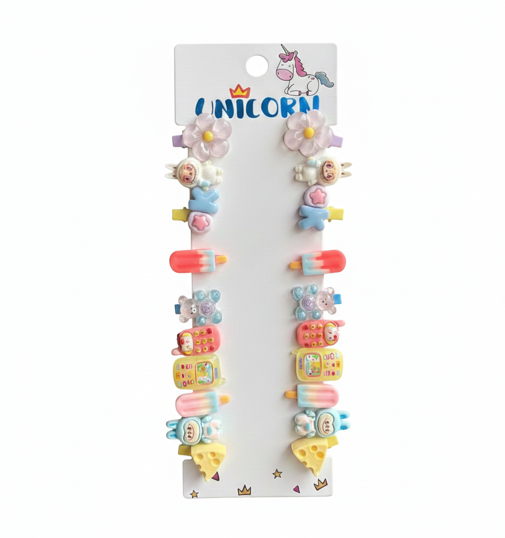 Unicorn 20 Hair Clips Pack