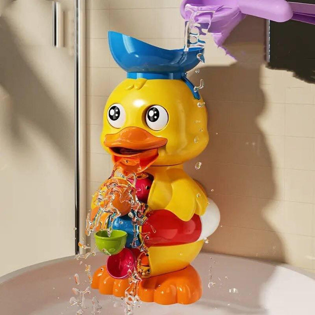 Interactive Duck Bath Toy with a Water Wheel And Spinning Eyes