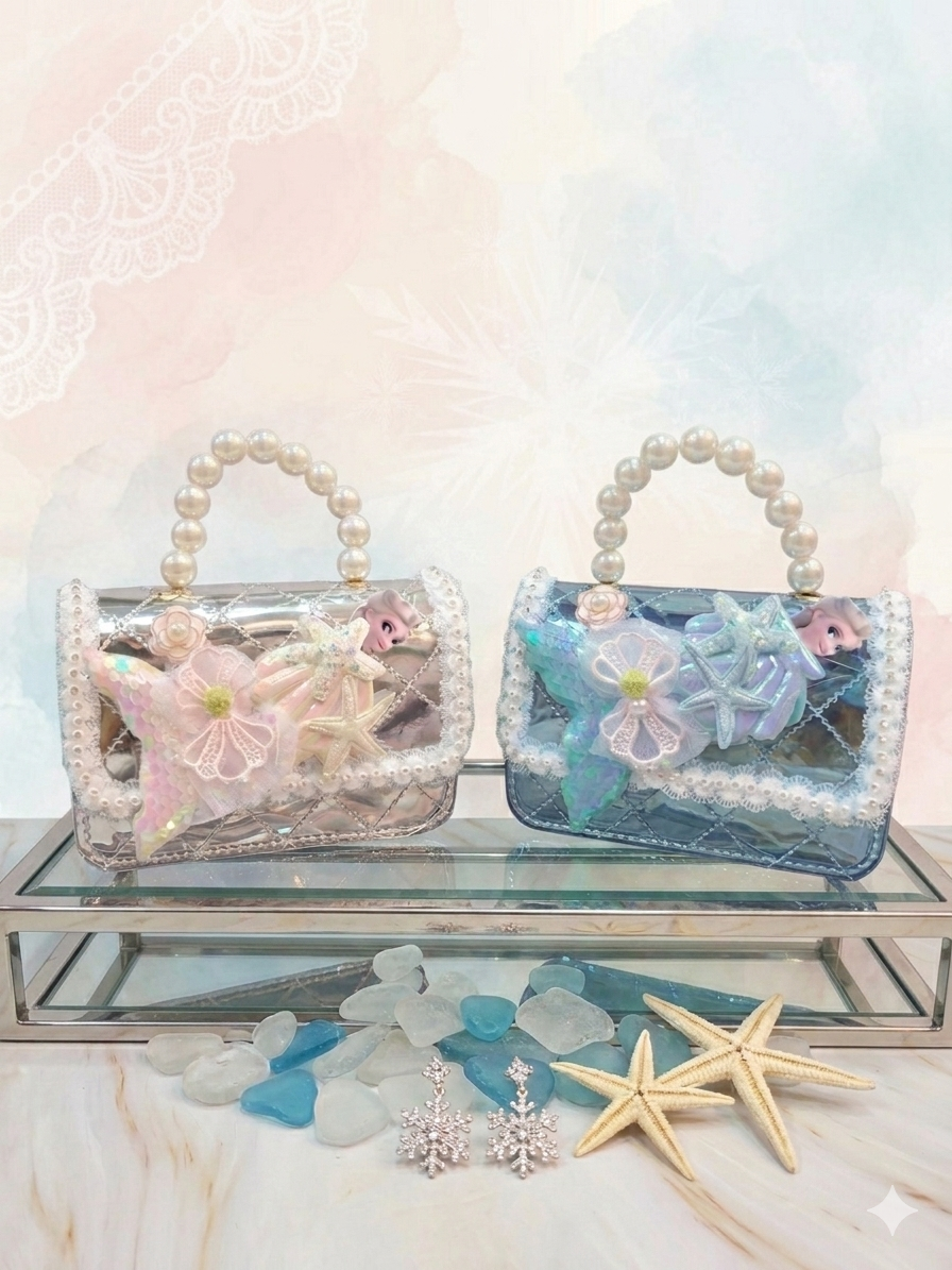 Shein Frozen Premium Pearl Handle Mini Bag for Girls – Kids Fancy Handbag