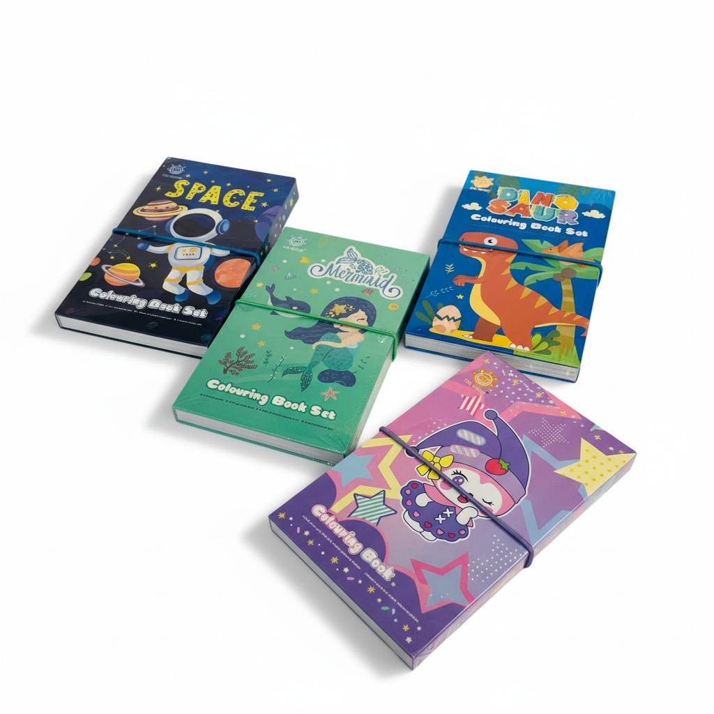 Dual Colouring and Scratch Book With Colours & Wooden Pencil
