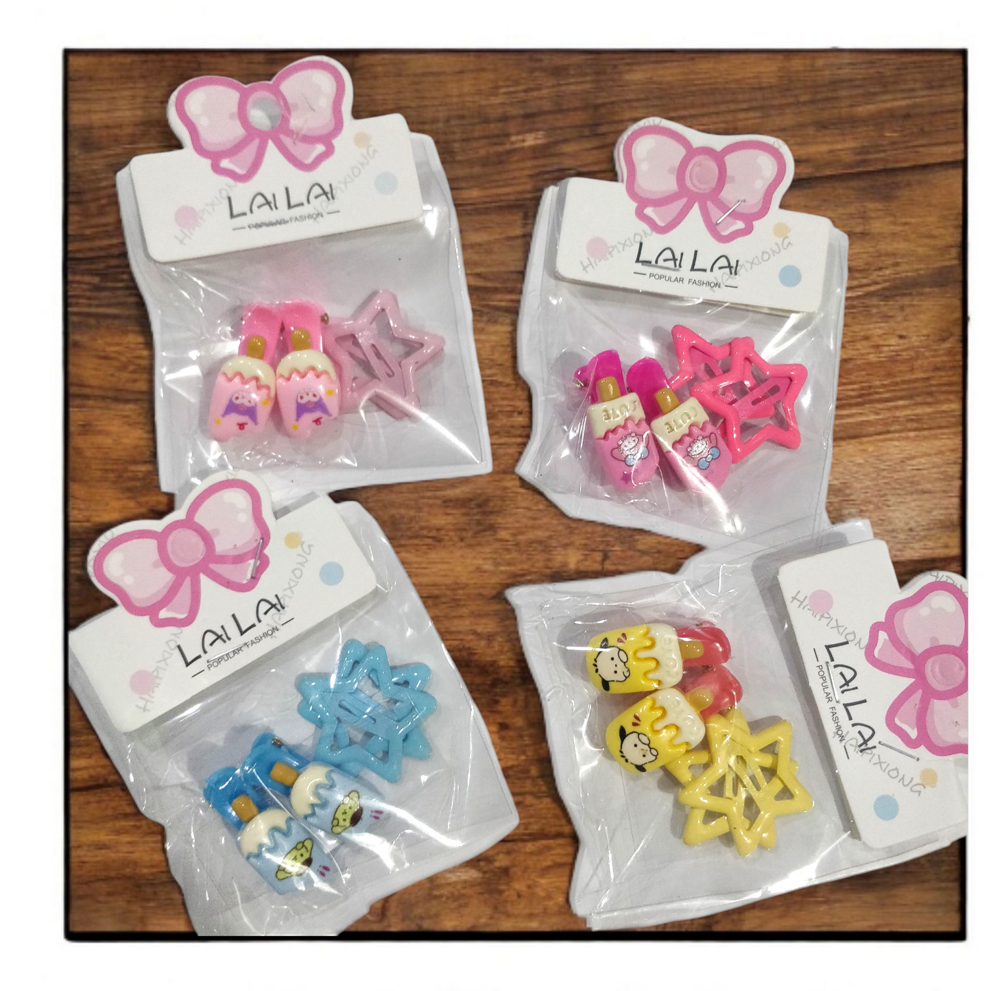 Ice Cream And Star Tic Tac Clips Set