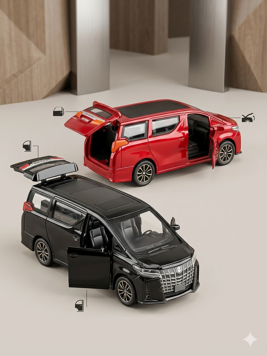 1:32 Scale Die-Cast Metal Model Van with Opening Parts