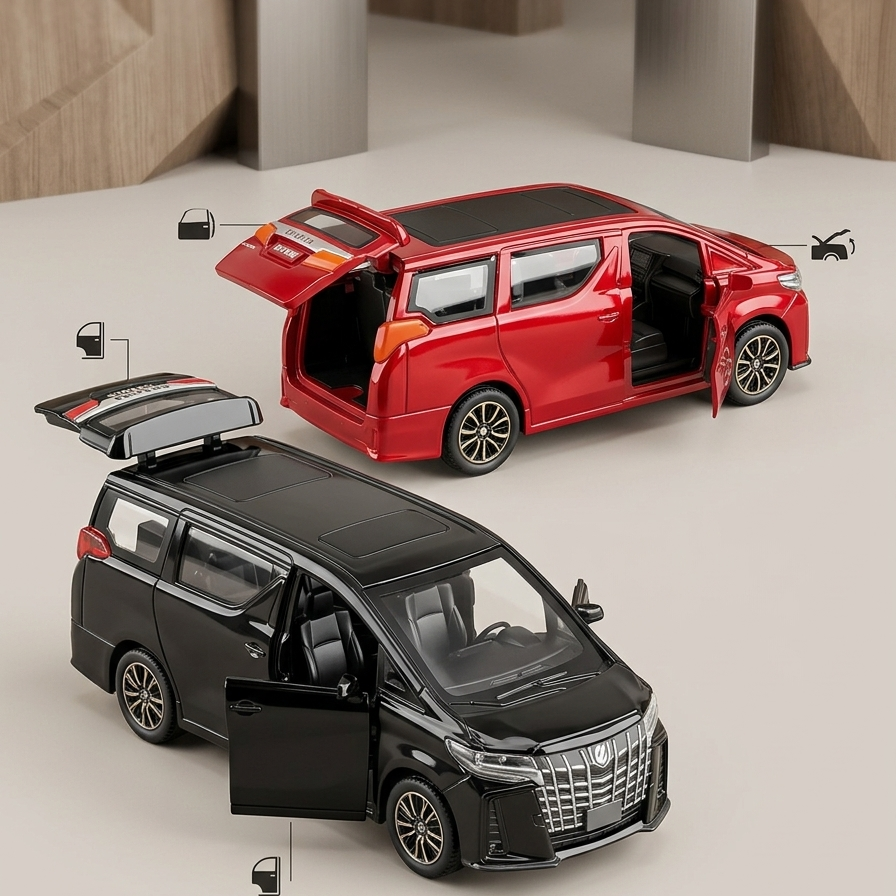 1:32 Scale Die-Cast Metal Model Van with Opening Parts