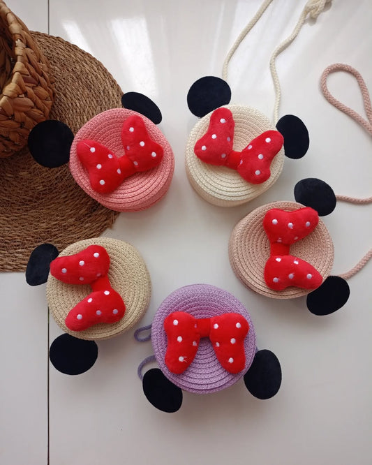 Minnie Mouse Jute Sling Bag For Little Girls