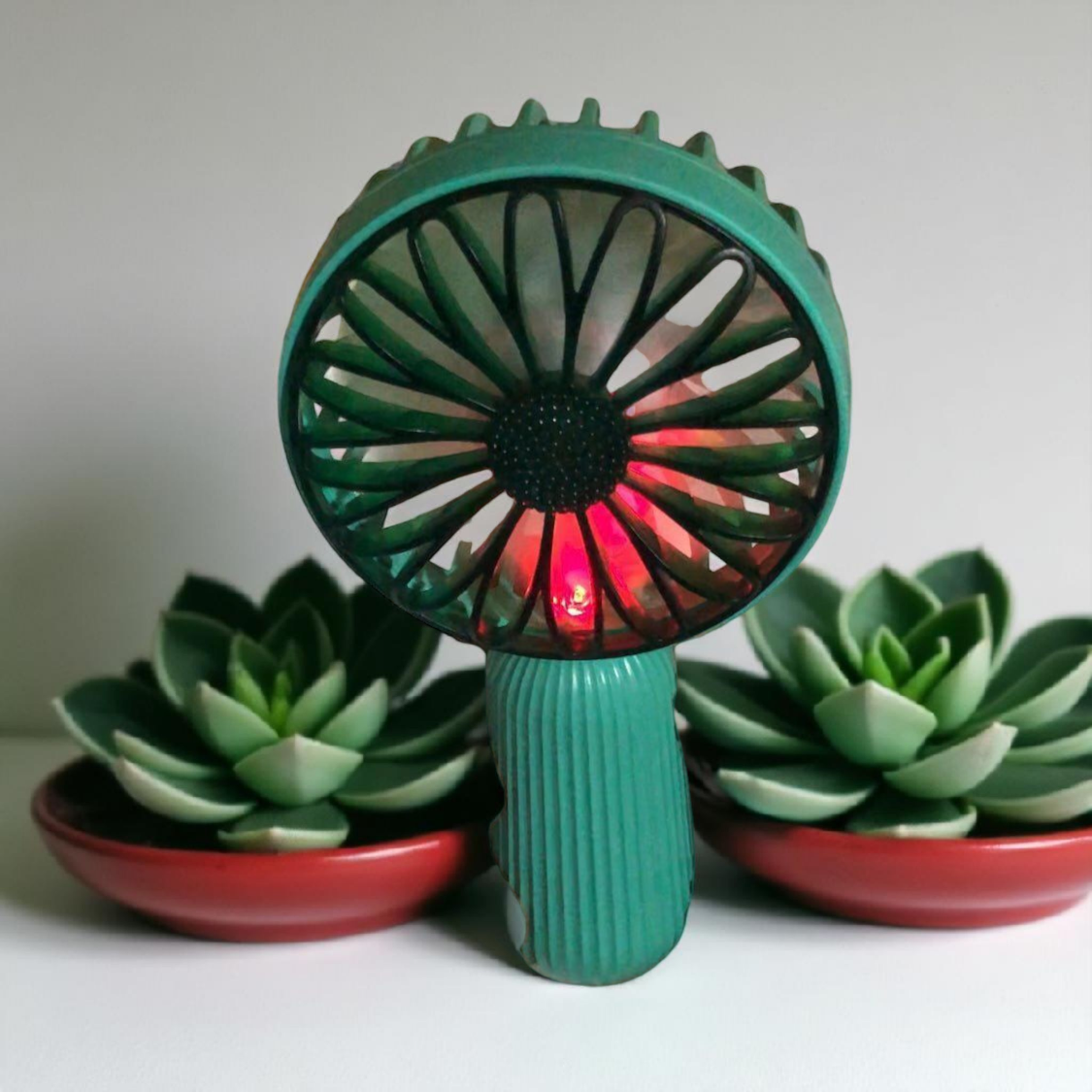 Sun Flower Chargeable Hand Fan With Led Light