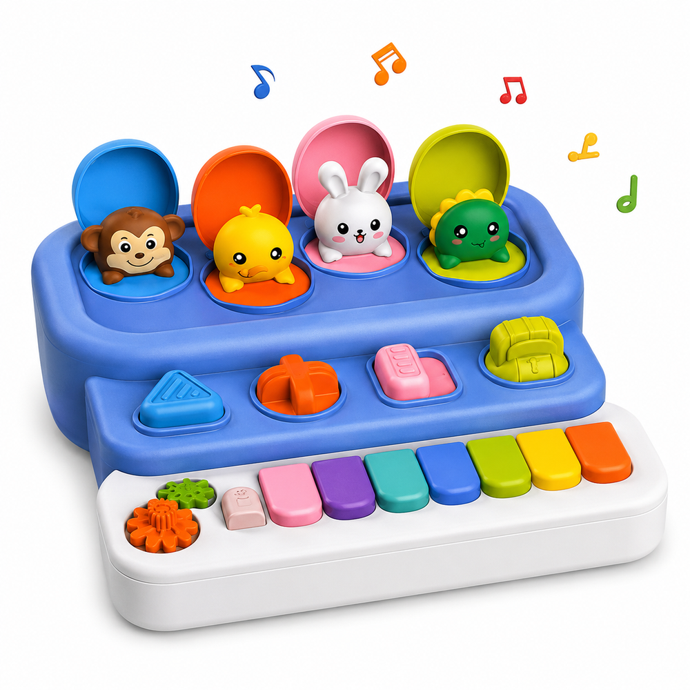 Animal Musical Pop-Up Piano with Lights, Sounds & Interactive Keys