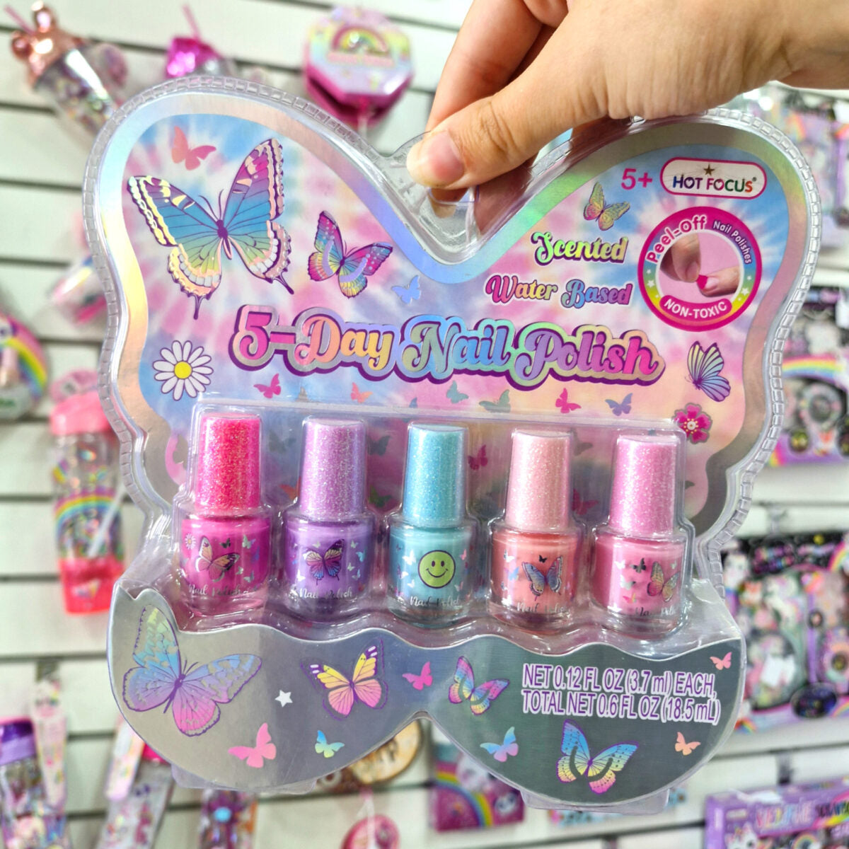 Butterfly Scented Peel Off Nail Polish Set For Girls