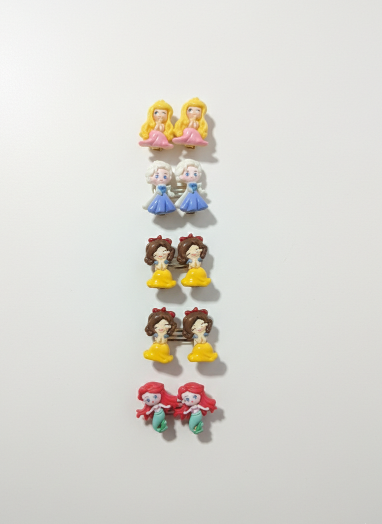 Princess Theme Hair Clips ( Pair)