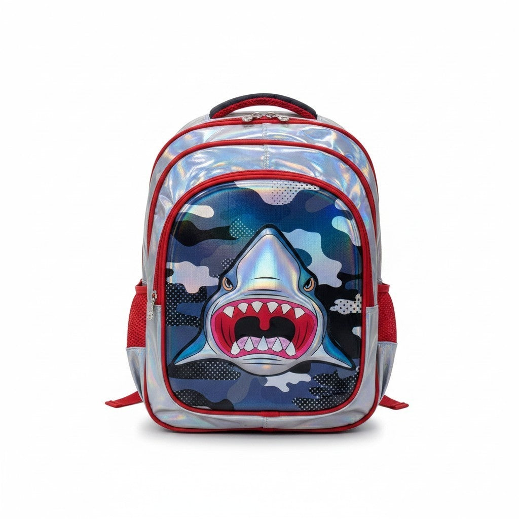 Holographic Shark School Backpack – 17 Inches