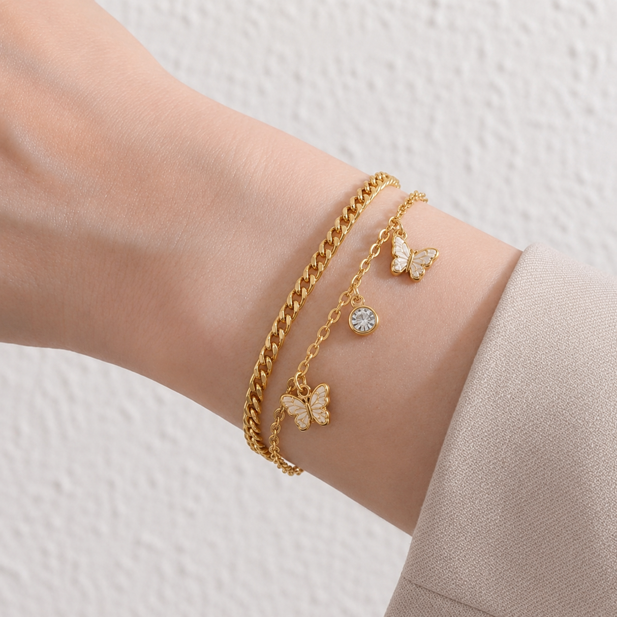 Charms Double Chain Stainless Steel