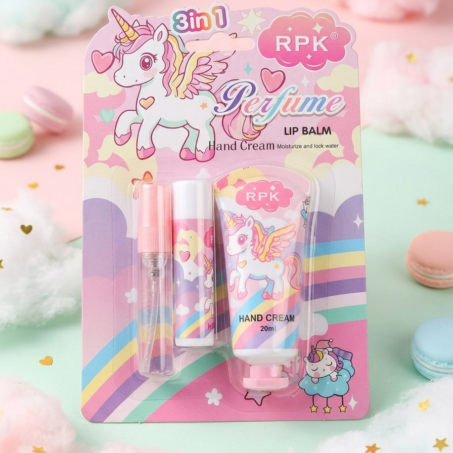 3-in-1 Magical Unicorn Beauty Set – Perfume, Lip Balm & Hand Cream