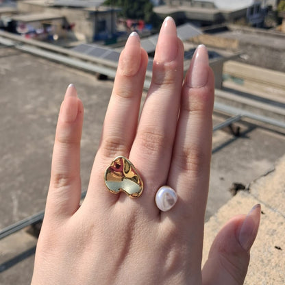 Pinteresty Pearl Adjustable Rings