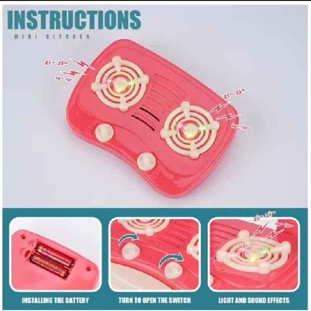 45 Pcs Kitchen Set With Light And Sound