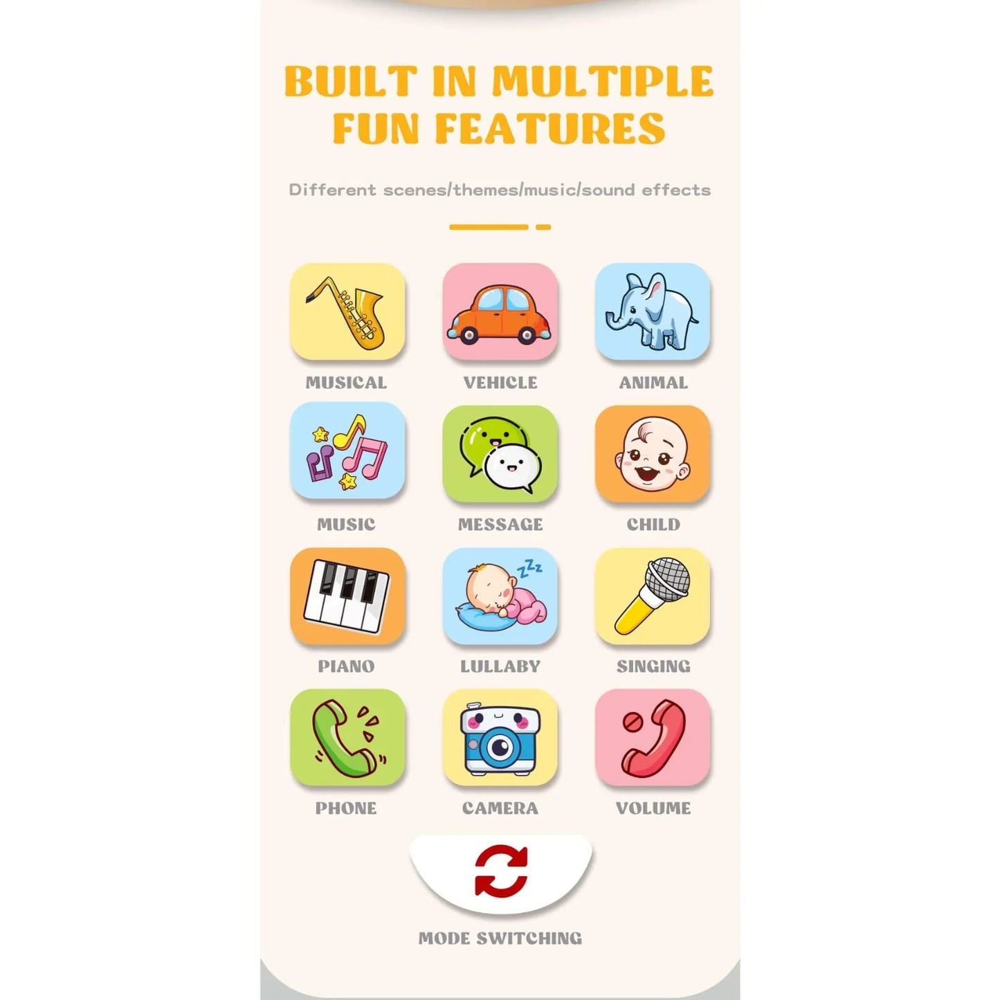 Kids Bunny Mobile Phone Toy With Music and Teether