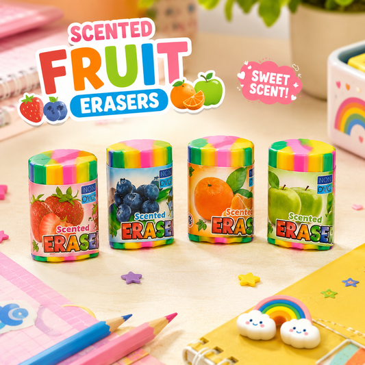 Scented Fruit Eraser Set Of 3