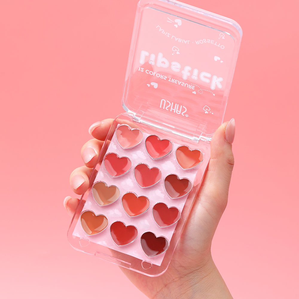 12 Colors Heart-Shaped Lipstick Palette