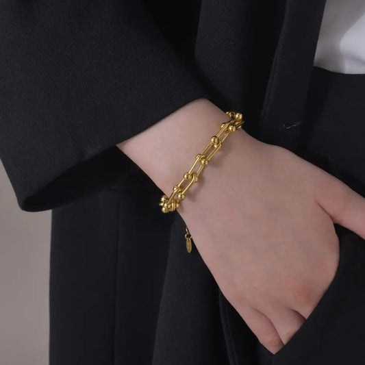Trendy Gold Chain Stainless Steel Bracelet