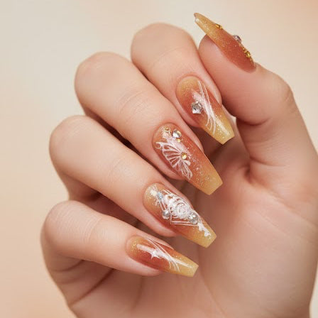 Merry Color Nails With Glue Stickers