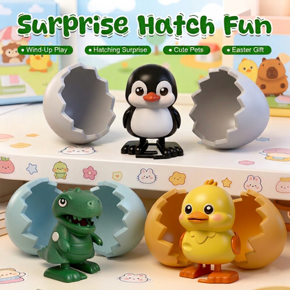 Wind Up Automatic Eggs Hatching Toy With Walking Chick and Dinosaur