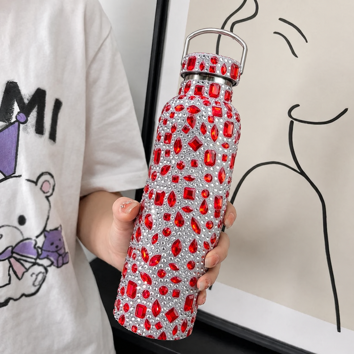 Bedazzled Rhinestones Steel Water Bottle