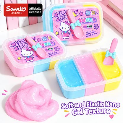 Hello Kitty Three Color Compartments Slime With Spoon