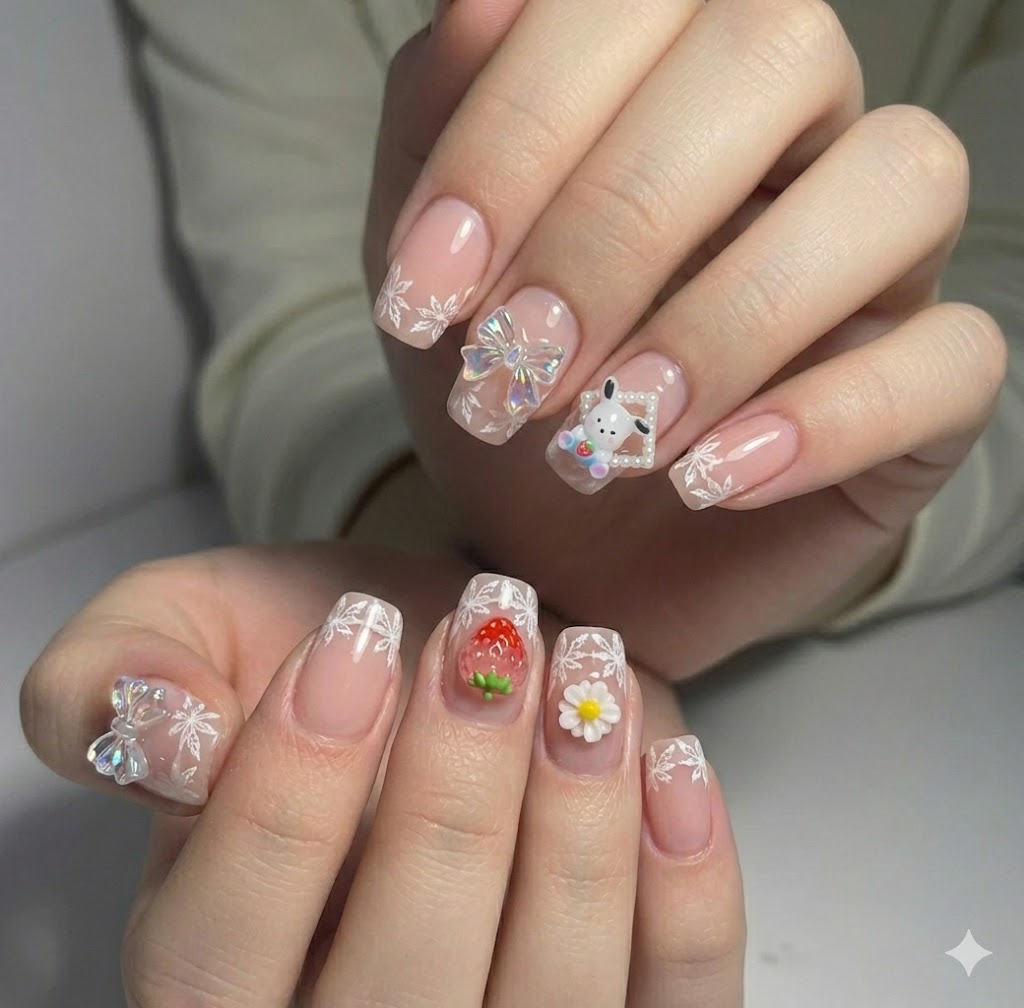 Sanrio Strawberry Nails With Acrylic Box