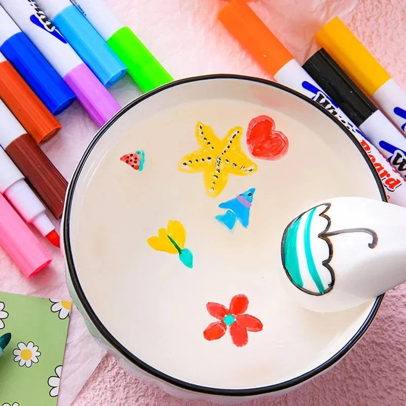 Magic Water Floating Double Head Markers | Pack Of 12