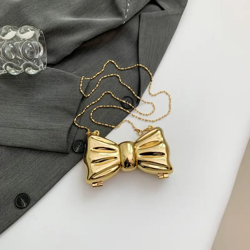 Acrylic Bow Cross Body Clutch Bag