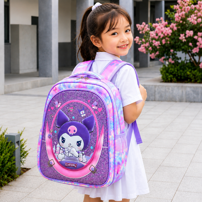 Cute Kuromi 3D School Bag for Girls