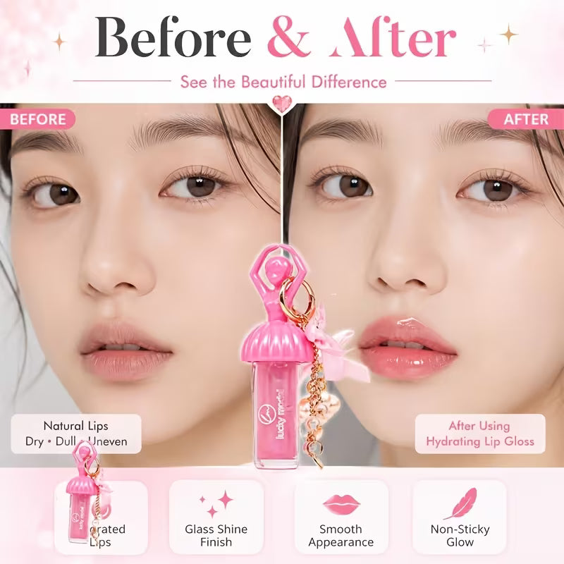 Pinteresty Ballerina Keychain Lip Gloss