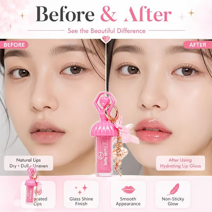 Pinteresty Ballerina Keychain Lip Gloss
