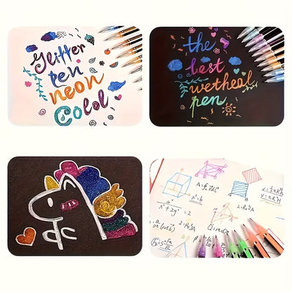 Pack of 12 Glitter Flash Pens