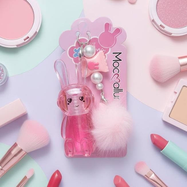 Bunny Cute Keychain Pink Lip Gloss | Kids Makeup