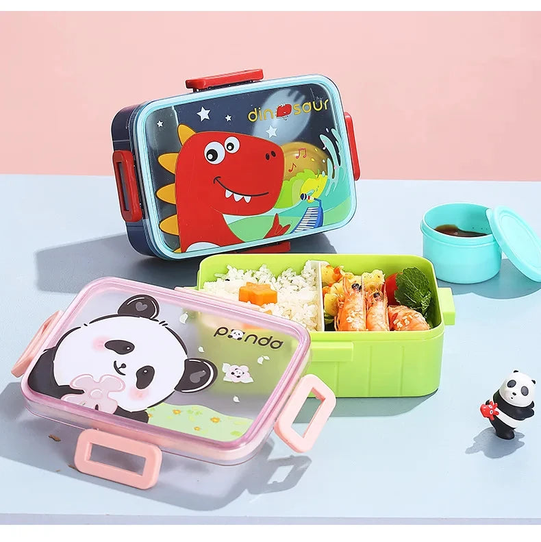 Cartoon Characters Lunch Box With Sauce Box