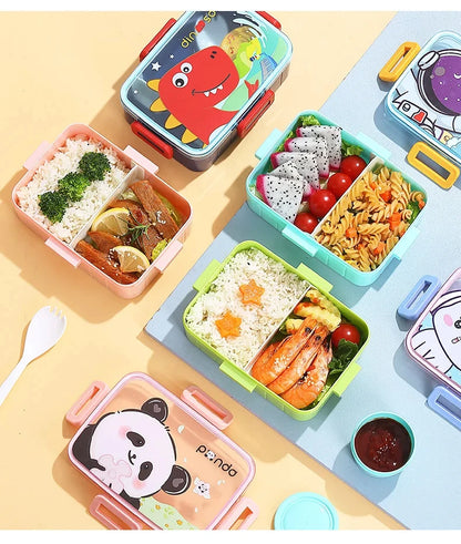 Cartoon Characters Lunch Box With Sauce Box