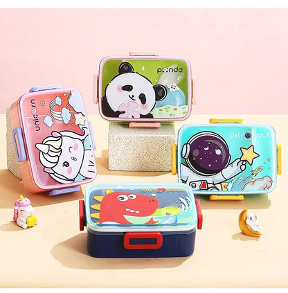 Cartoon Characters Lunch Box With Sauce Box