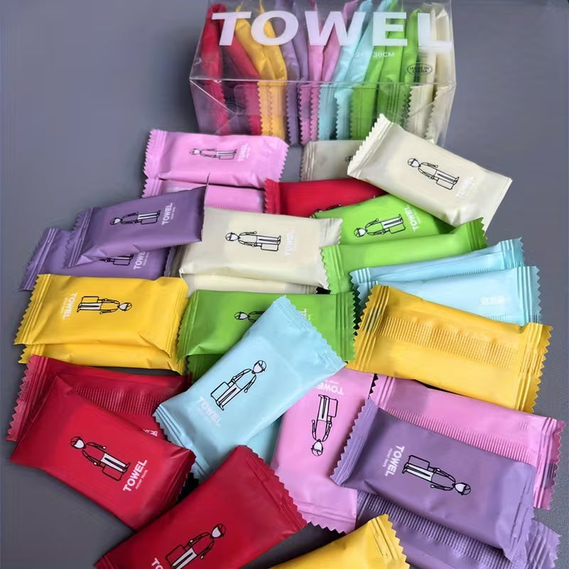 Set of 4  Thick Compressed Travel Disposable Towels