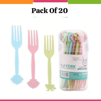 Pack of 20 Cute Lunchbox Forks | Kids Lunch & Snack Forks