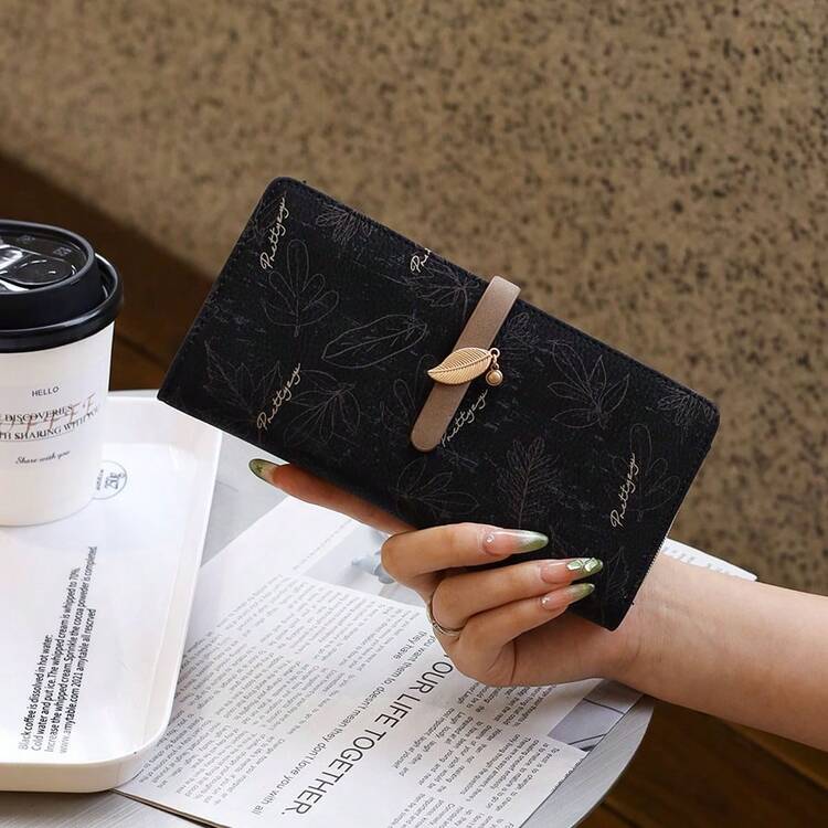 Leaf Charm Long Wallet