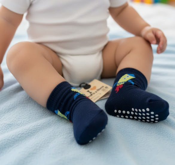 Aeroplane Anti Slip Grip Kids Socks
